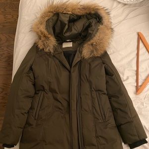 Soia & Kyo Down Winter Jacket Dark Olive Green Size Medium